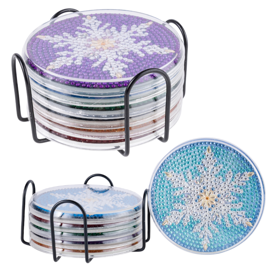 Snowflakes Christmas Crystal Art Coasters Kit