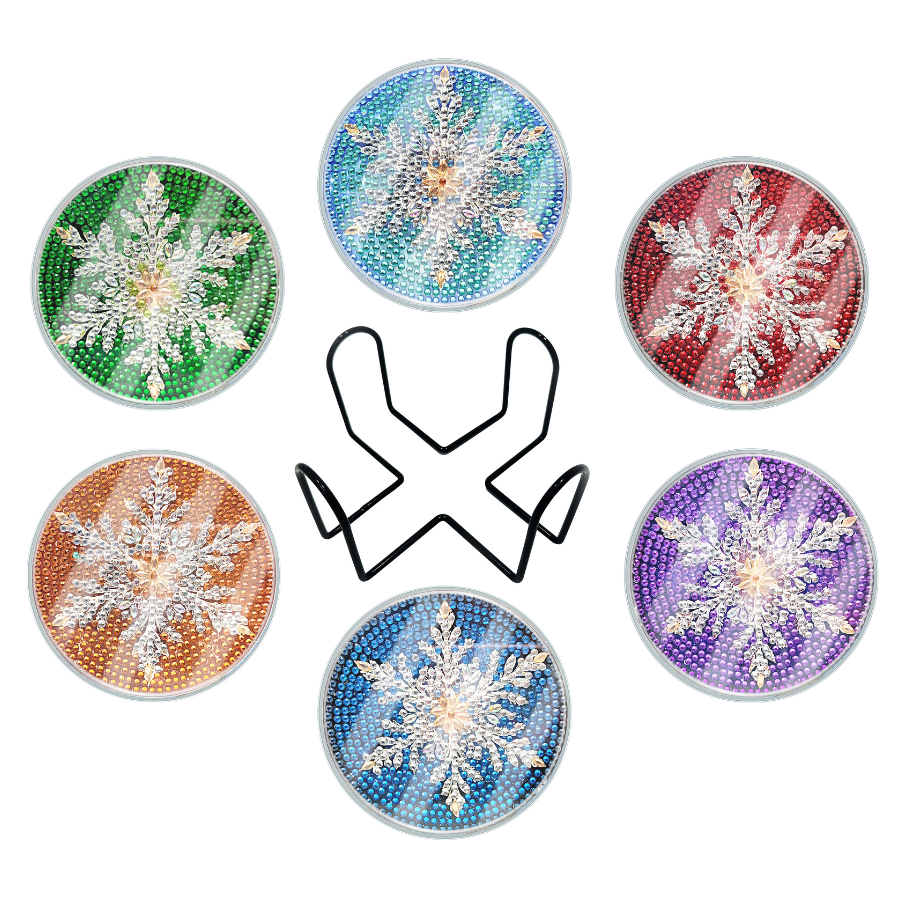 Snowflakes Christmas Crystal Art Coasters Kit