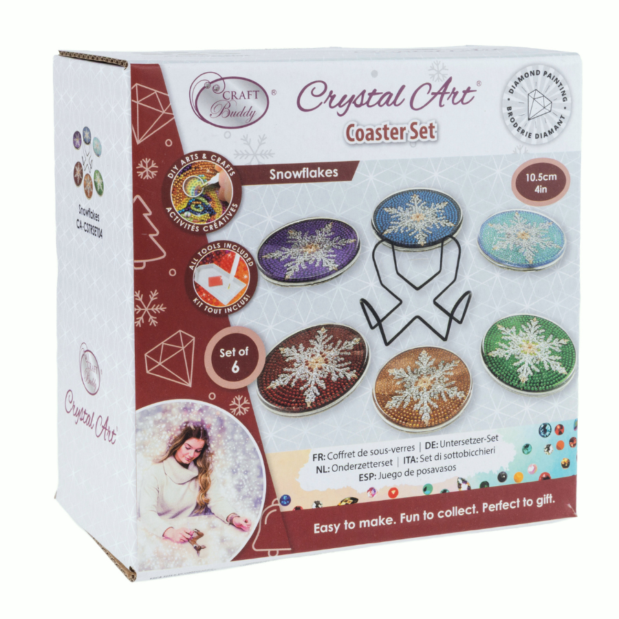 Snowflakes Christmas Crystal Art Coasters Kit