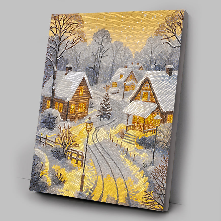 Snowy Lane Crystal Art Canvas Kit 40x50cm