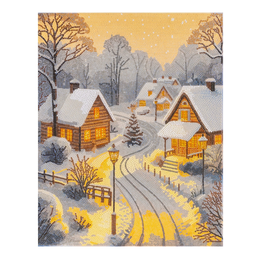 Snowy Lane Crystal Art Canvas Kit 40x50cm
