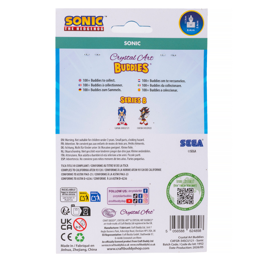 Sonic the Hedgehog Crystal Art Buddies Kit Series 8 Sega