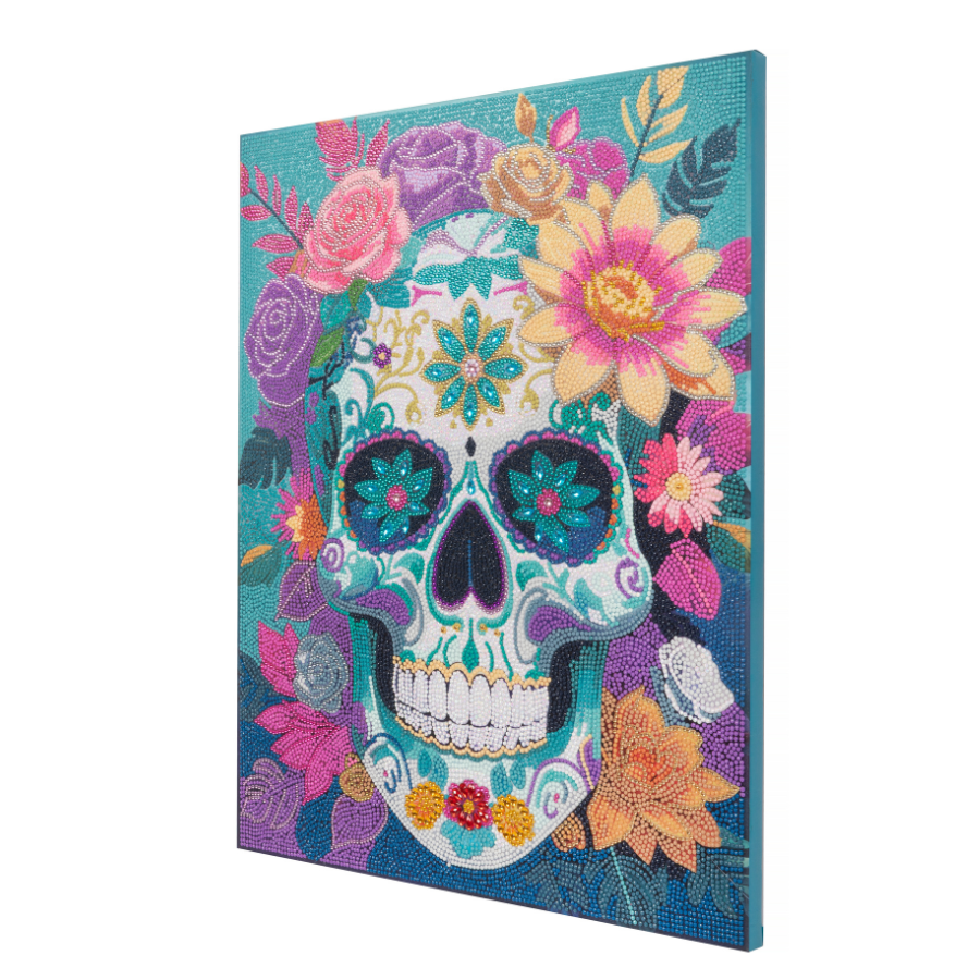 Sparkling Skull Crystal Art Canvas Kit 40x50cm