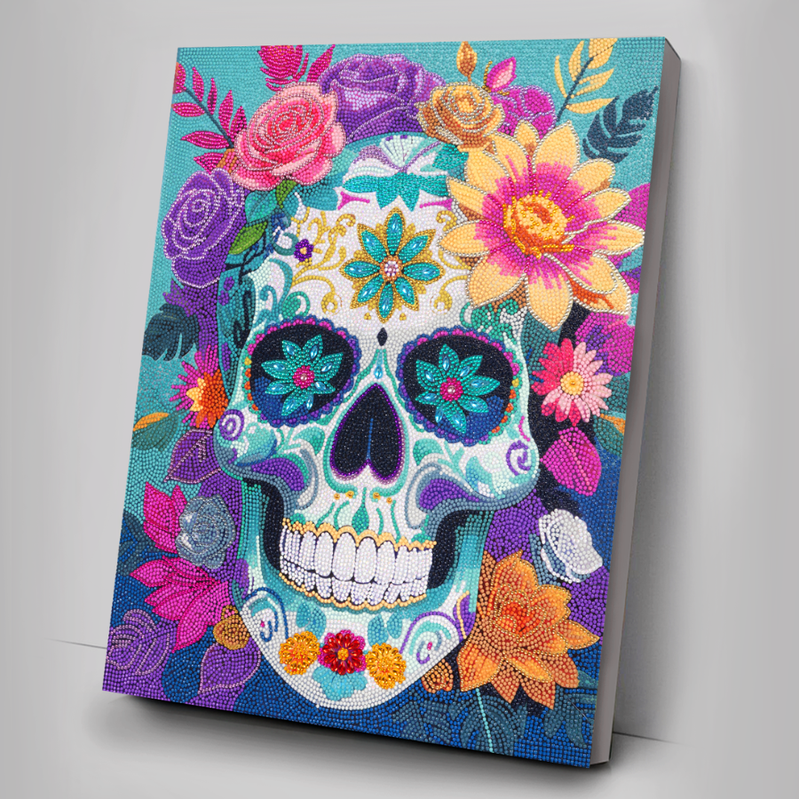 Sparkling Skull Crystal Art Canvas Kit 40x50cm