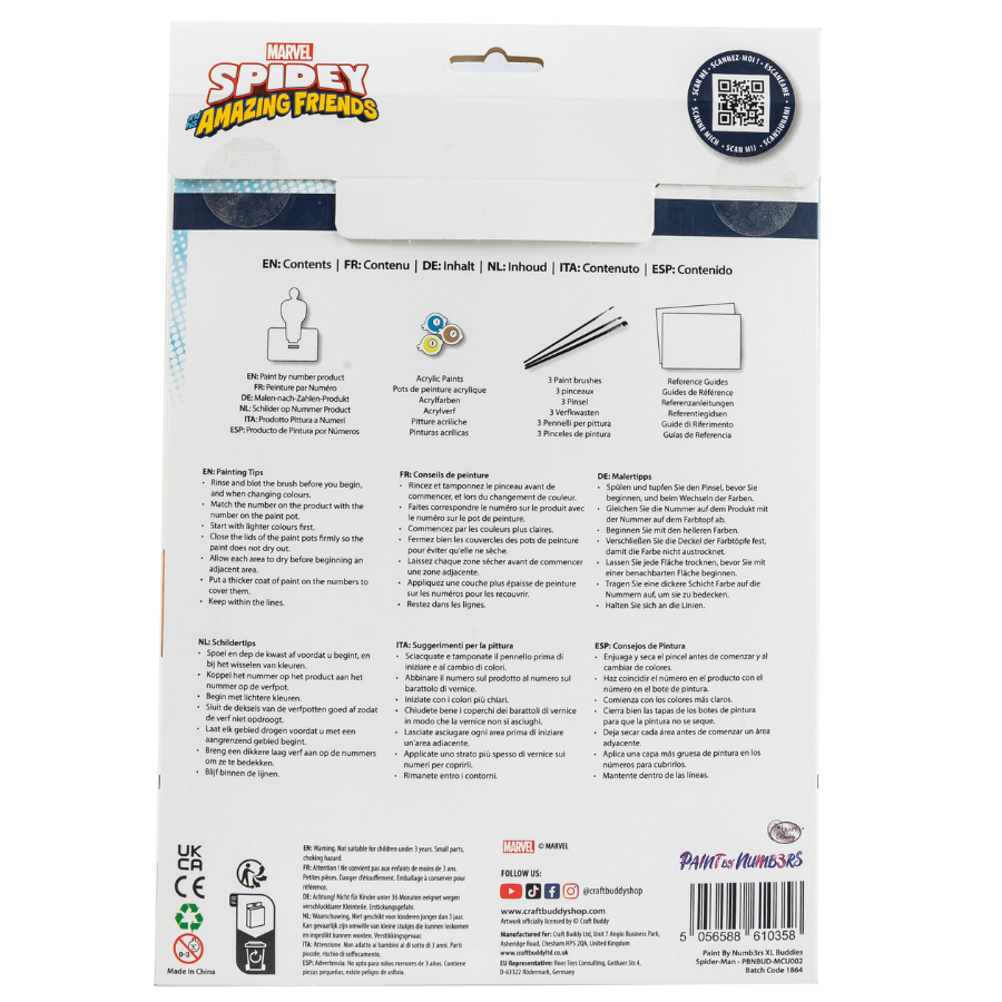 "Spiderman" MARVEL Paint By Numbers XL Buddies Kit Craft Buddy Trade