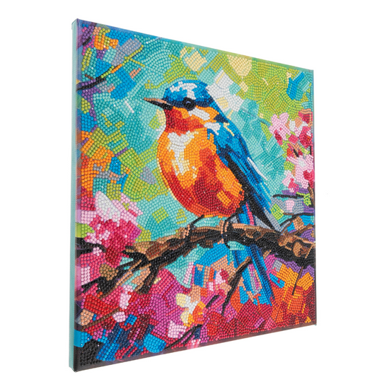 Spring Robin Crystal Art Canvas Kit 30x30 7