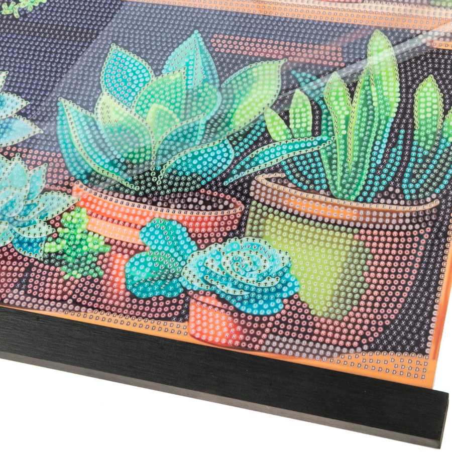 Succulents Crystal Art Scroll Kit 40x50cm