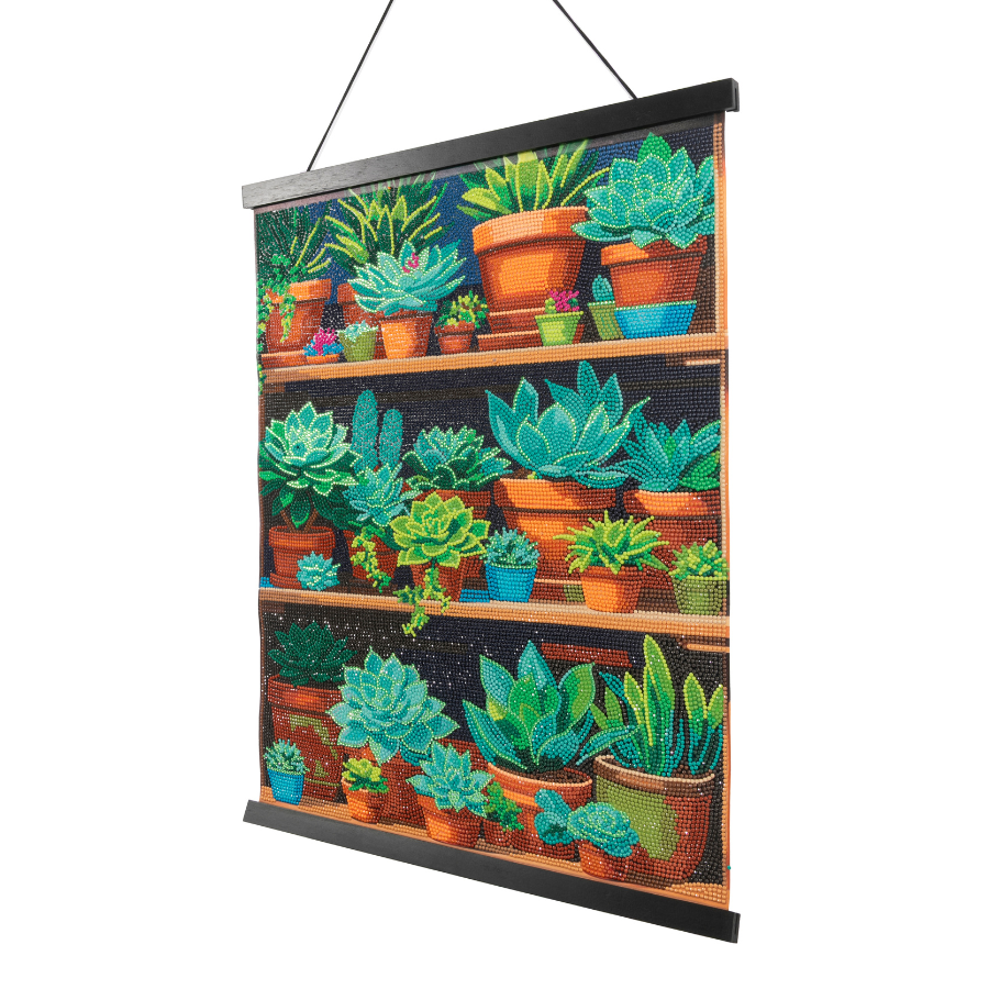 Succulents Crystal Art Scroll Kit 40x50cm