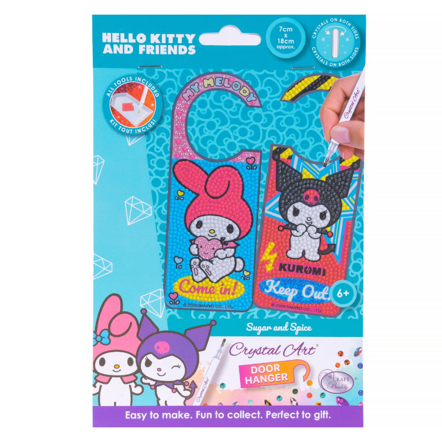 Sugar and Spice Crystal Art Door Hanger Kit Hello Kitty