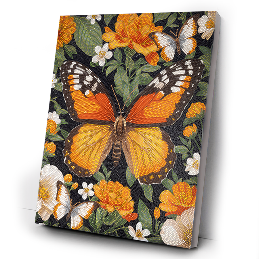 Butterfly Garden Crystal Art Canvas Kit 40x50cm