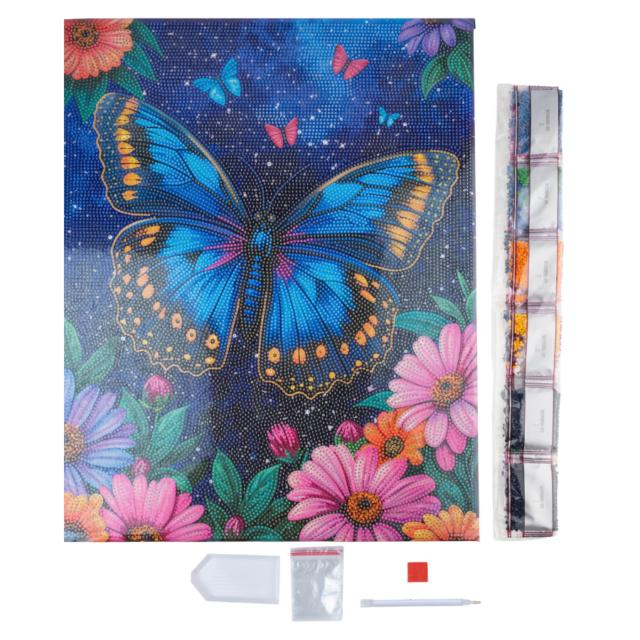 Summer Butterfly Crystal Art Canvas Kit 40x50cm