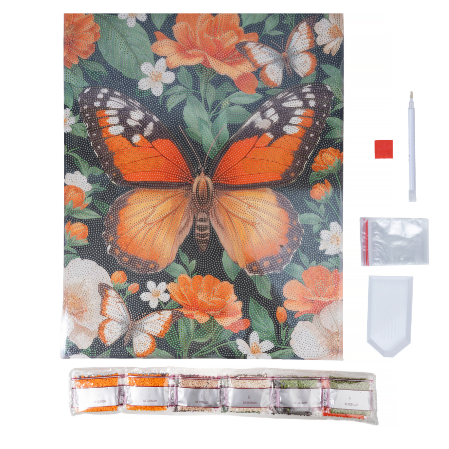 Butterfly Garden Crystal Art Canvas Kit 40x50cm