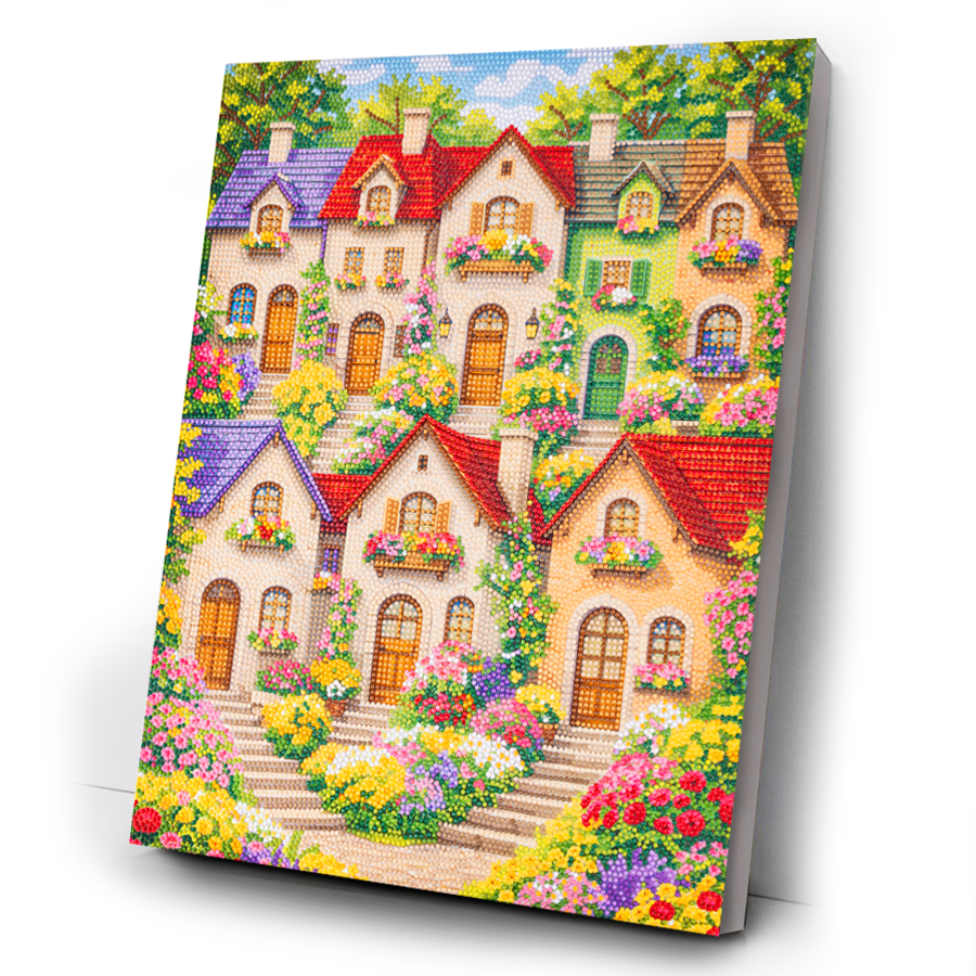 Summer Village Crystal Art Canvas Kit 40x50cm