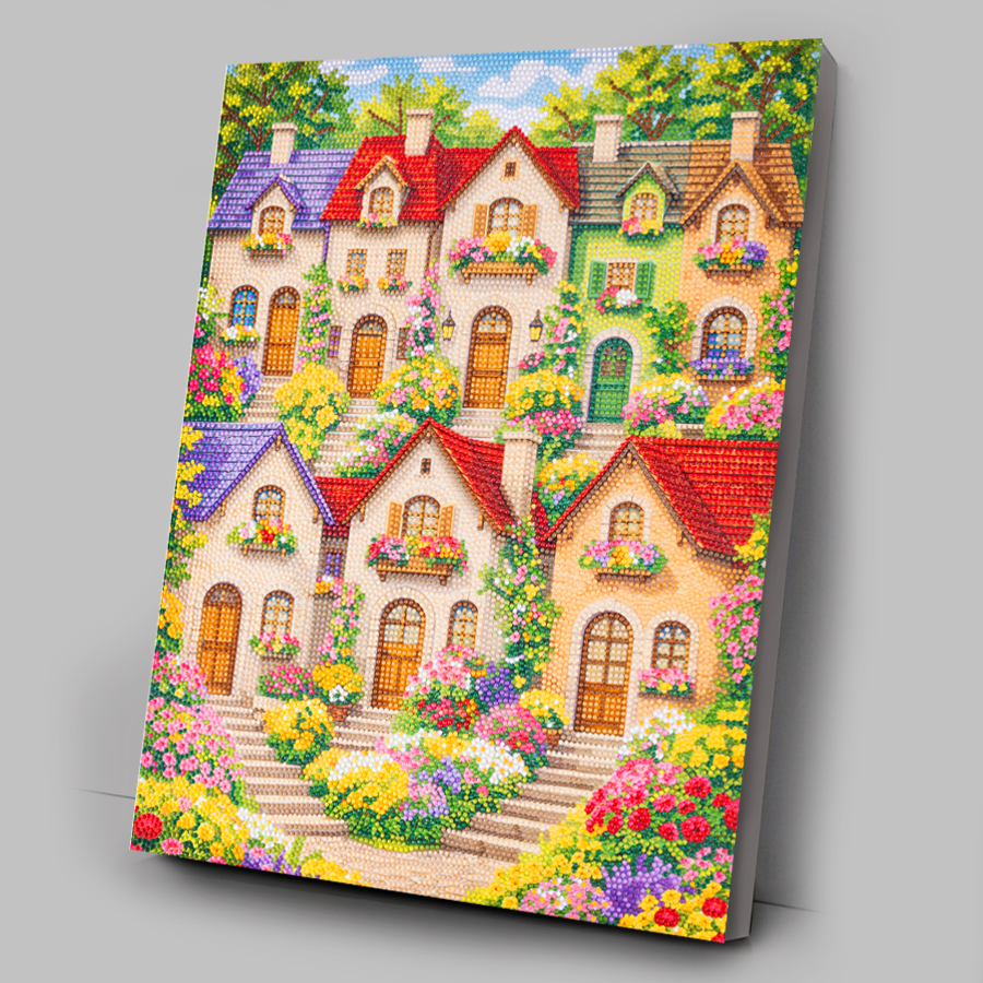 Summer Village Crystal Art Canvas Kit 40x50cm