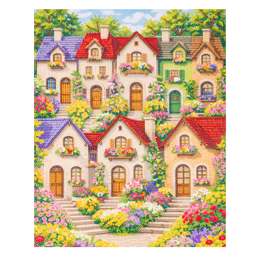 Summer Village Crystal Art Canvas Kit 40x50cm