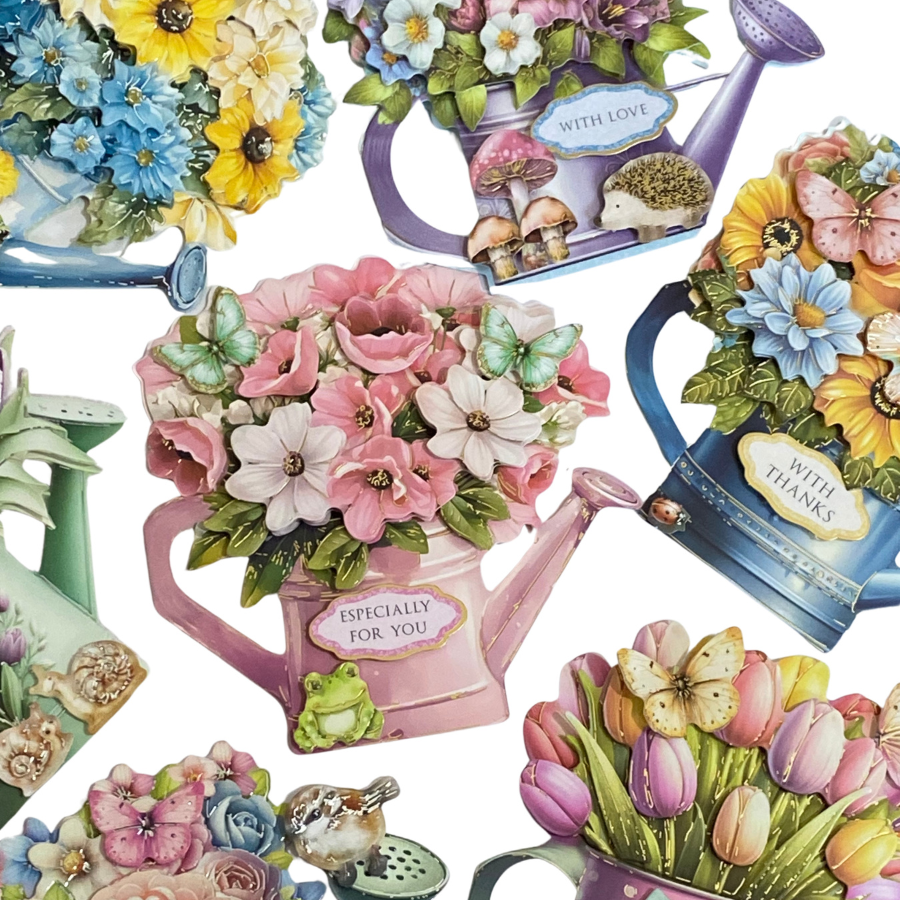 Sunny Days Floral Watering Can Card Making Kit x 16