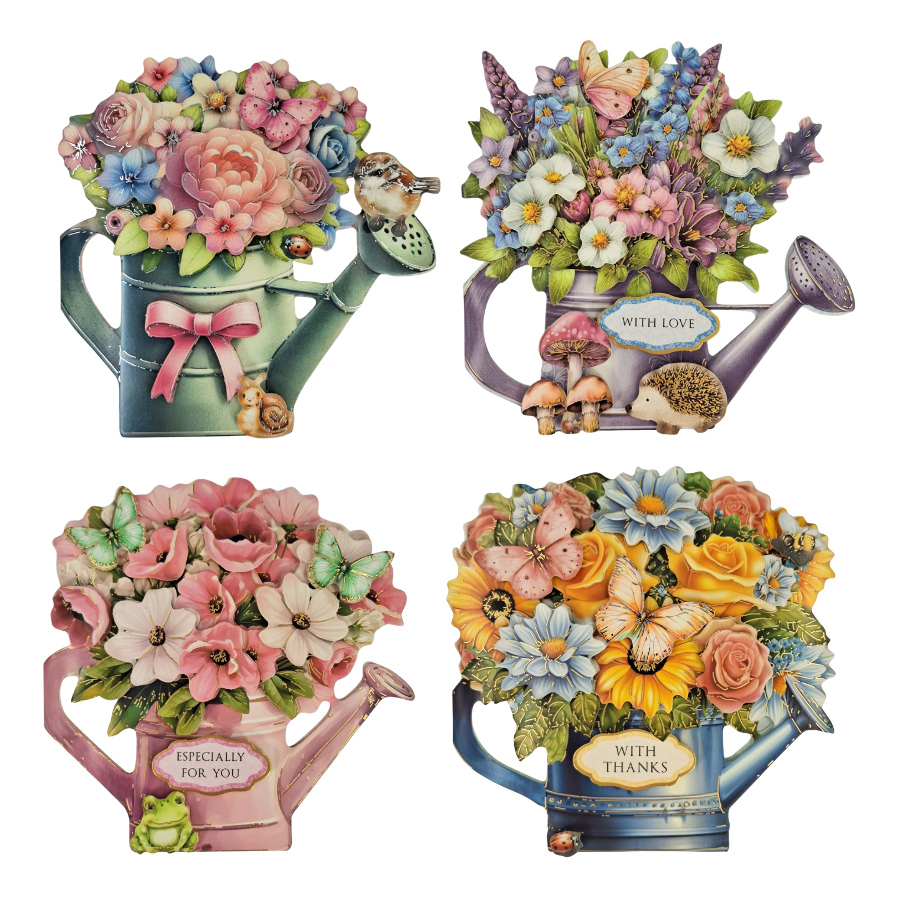 Sunny Days Floral Watering Can Card Making Kit x 16