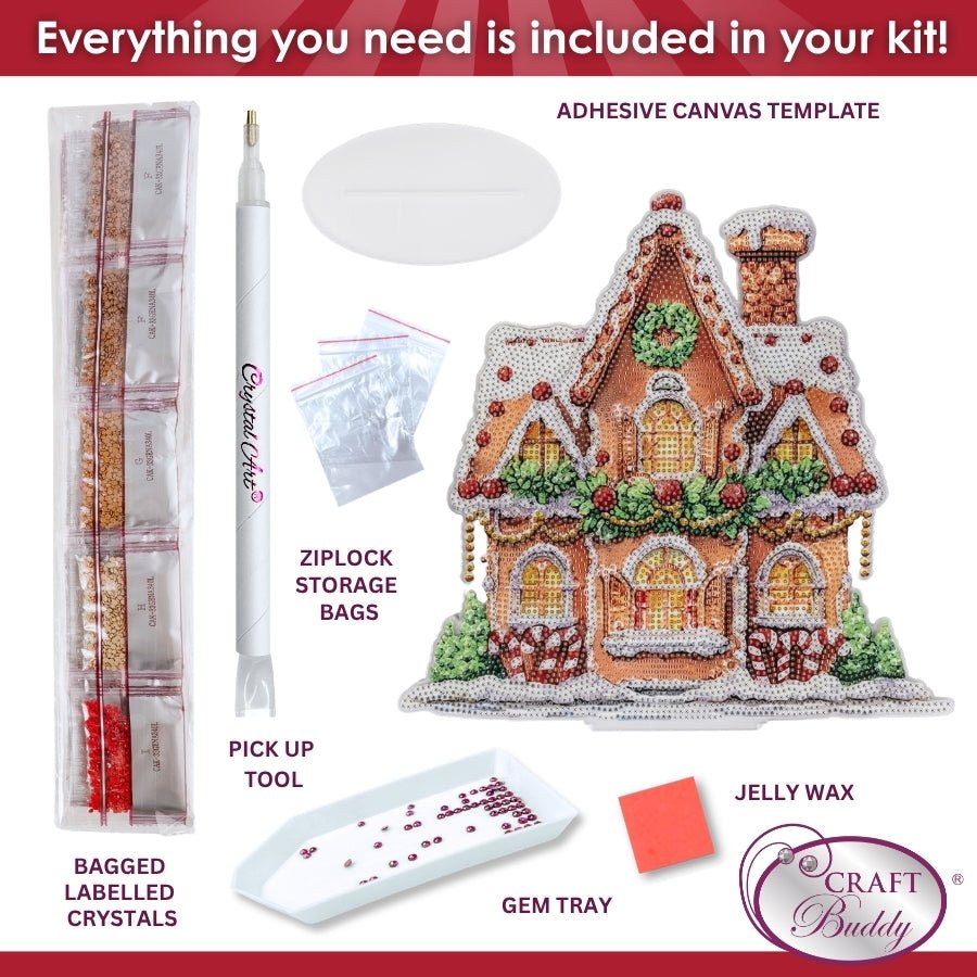 Sweet Gingerbread House Crystal Art Decoration Kit