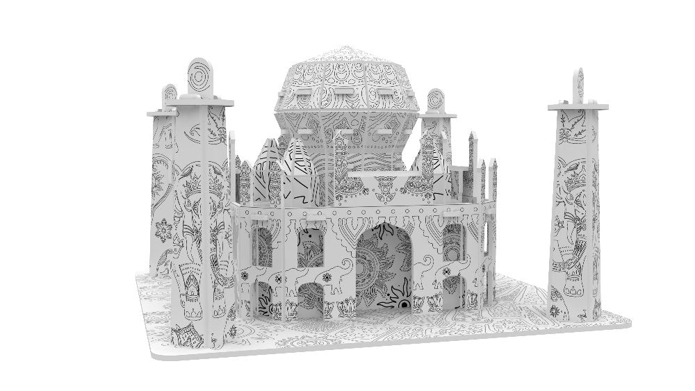 "Taj Mahal" 3D Colour Me Puzzle Kit