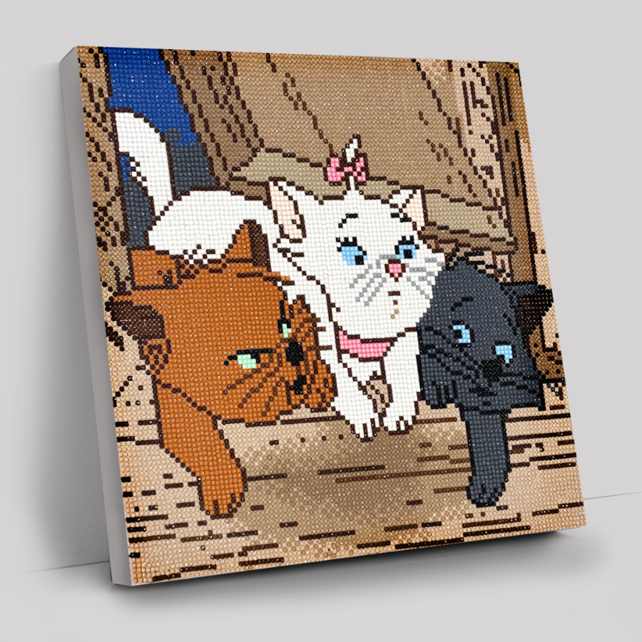 CAK-DNY710M: The Aristocats Kittens, 30x30cm Crystal Art Kit