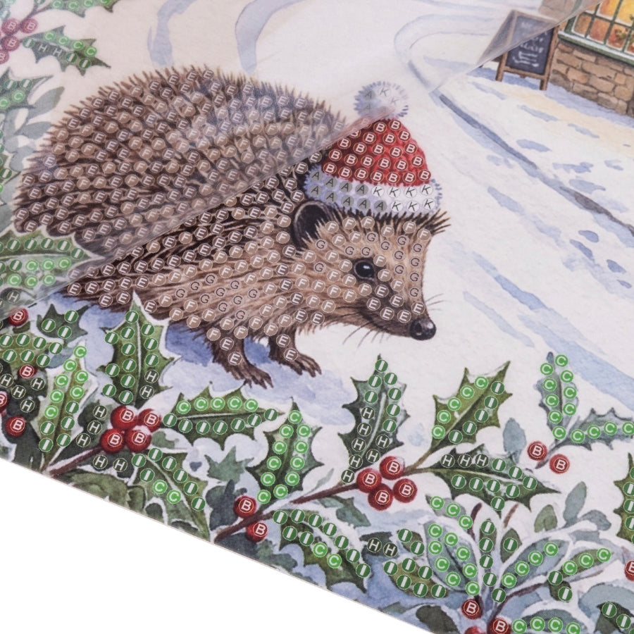 The Merry Hedgehog Crystal Art Card Kit 18x18cm