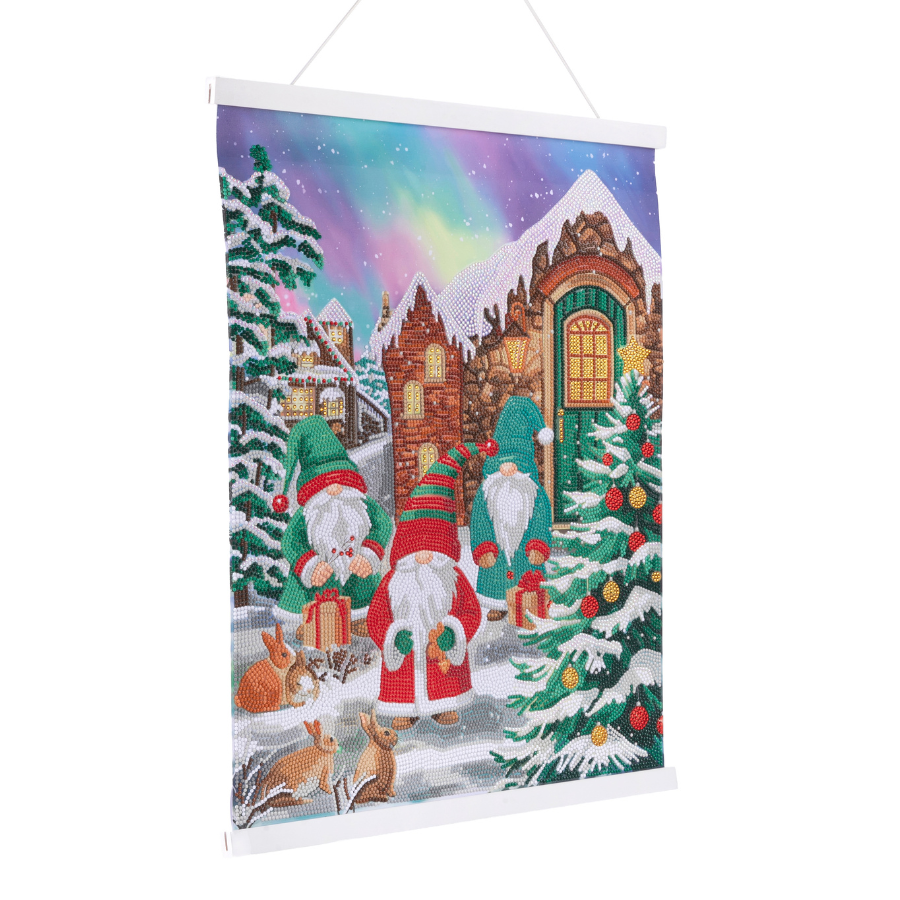 Three Merry Gnomes Crystal Art Scroll Kit 40x50cm 4