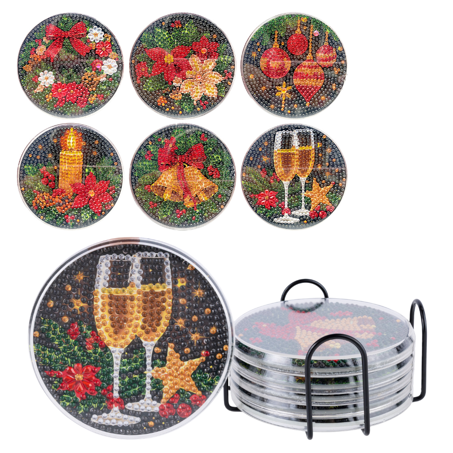 Traditional Christmas Crystal Art Coasters Kit