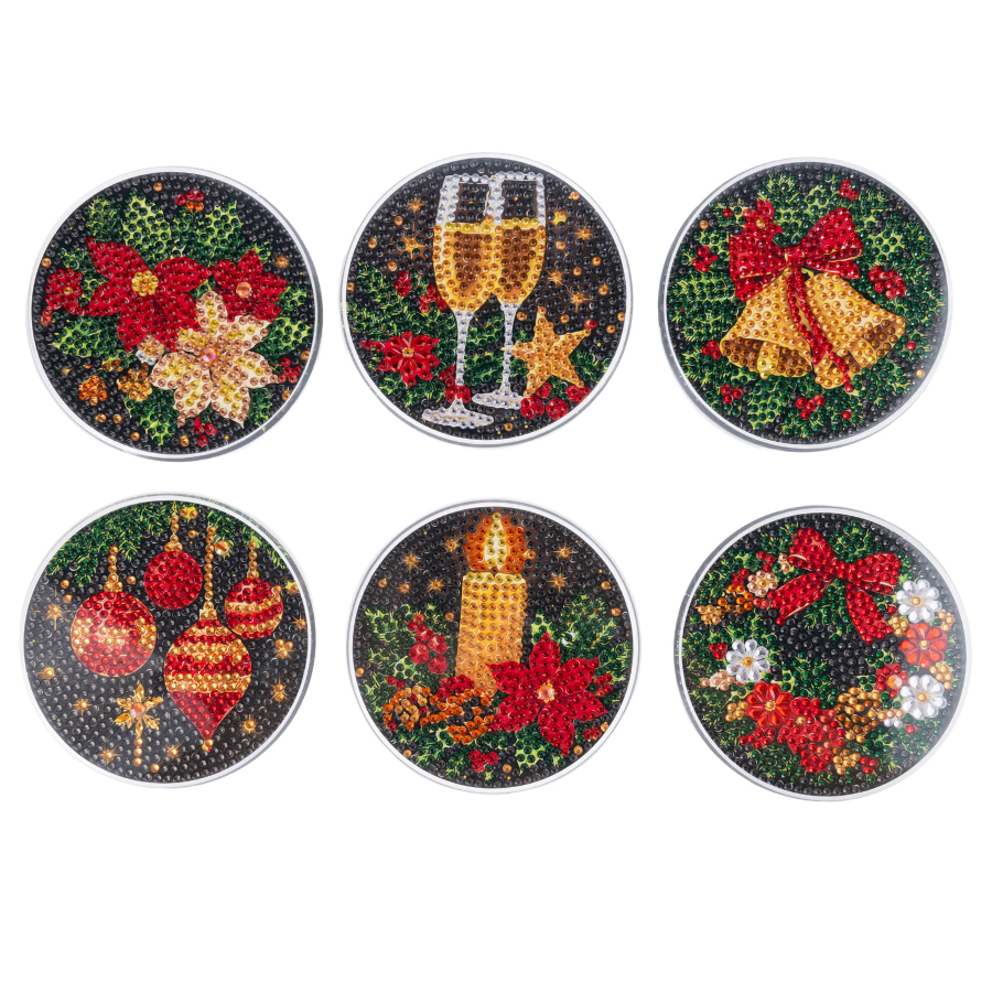 Traditional Christmas Crystal Art Coasters Kit