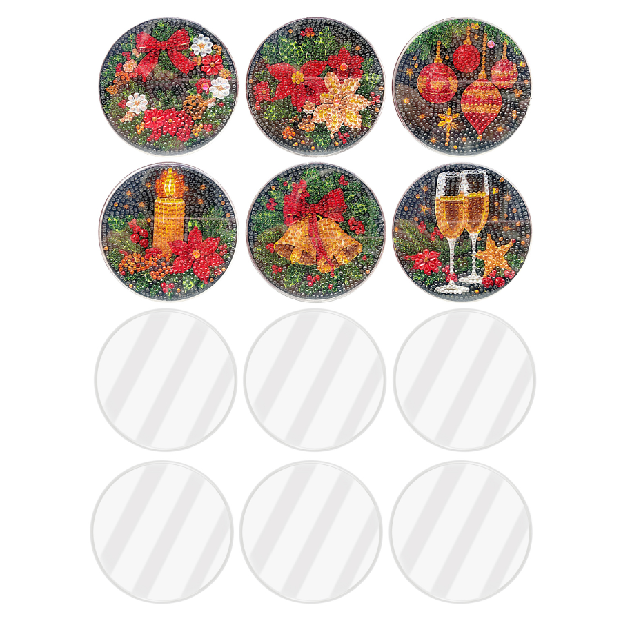 Traditional Christmas Crystal Art Coasters Kit