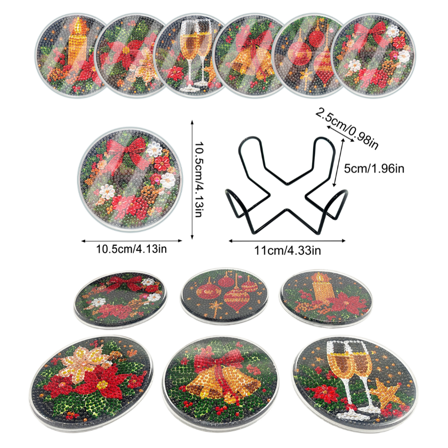 Traditional Christmas Crystal Art Coasters Kit
