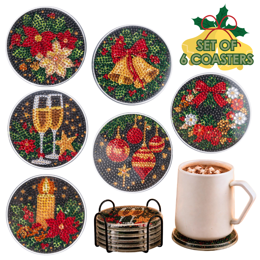 Traditional Christmas Crystal Art Coasters Kit
