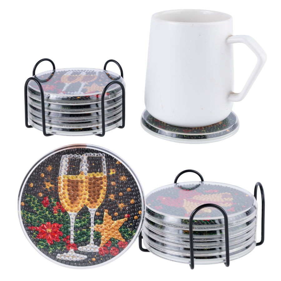 Traditional Christmas Crystal Art Coasters Kit
