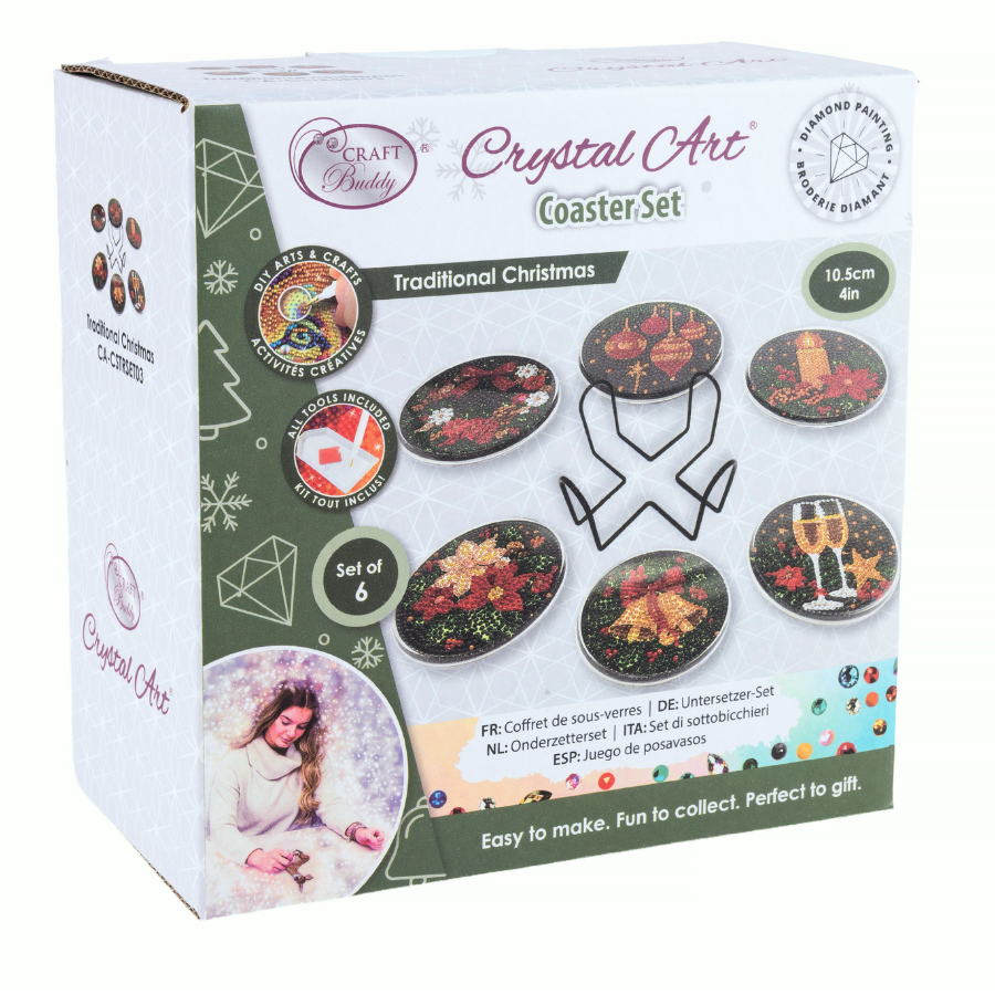 Traditional Christmas Crystal Art Coasters Kit