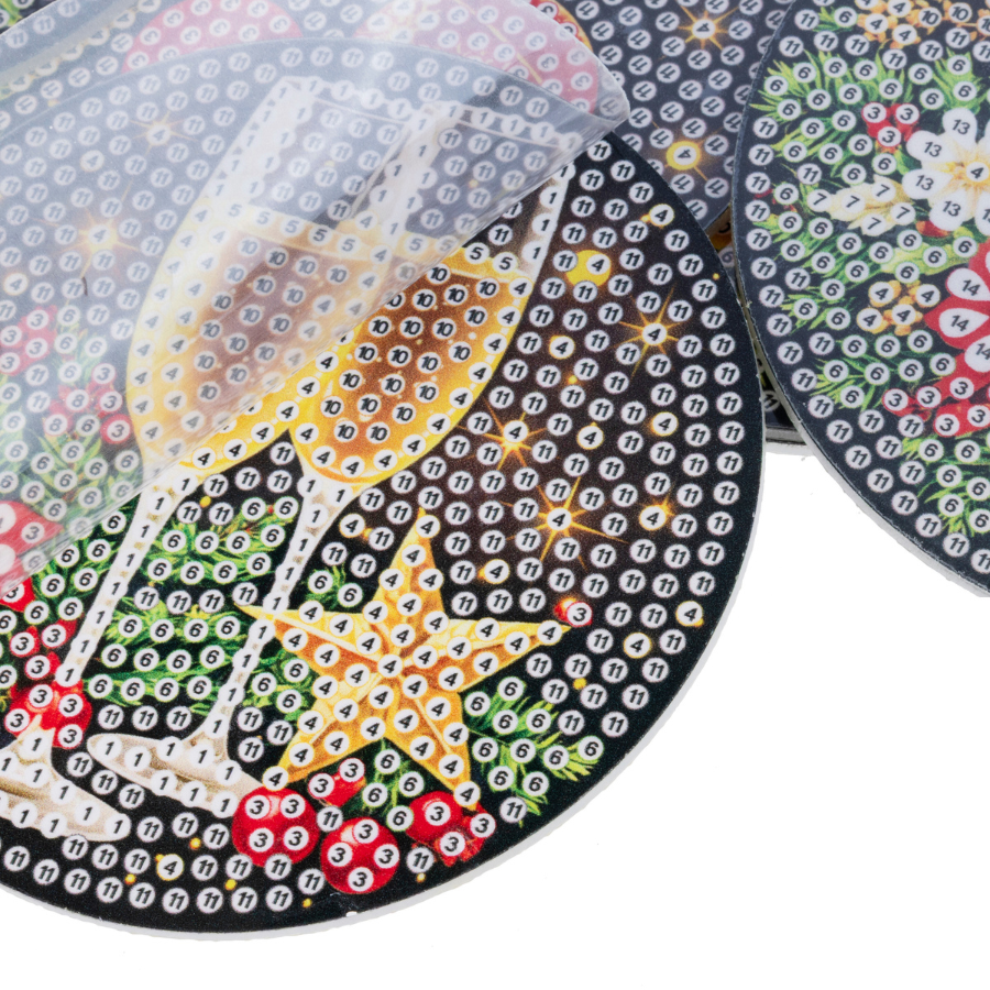 Traditional Christmas Crystal Art Coasters Kit