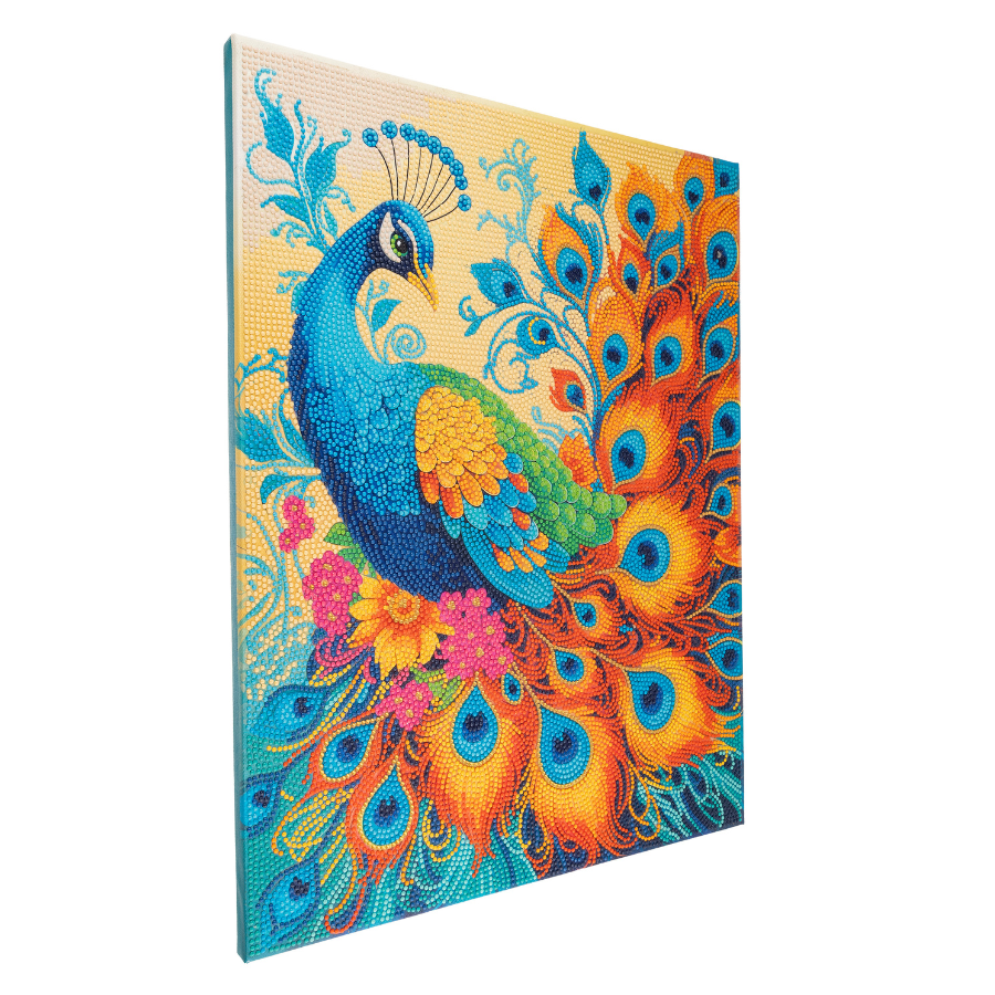 Radiant Peacock Crystal Art Canvas Kit 40x50cm