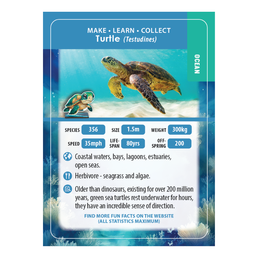 Turtle Crystal Art Wildlife Buddies educard fromt