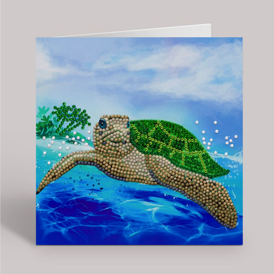 CCK-A84: "Turtle Paradise" 18x18cm Crystal Art Card