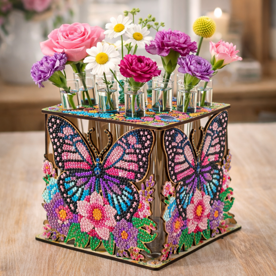 Butterfly Cube Vase Crystal Art Kit