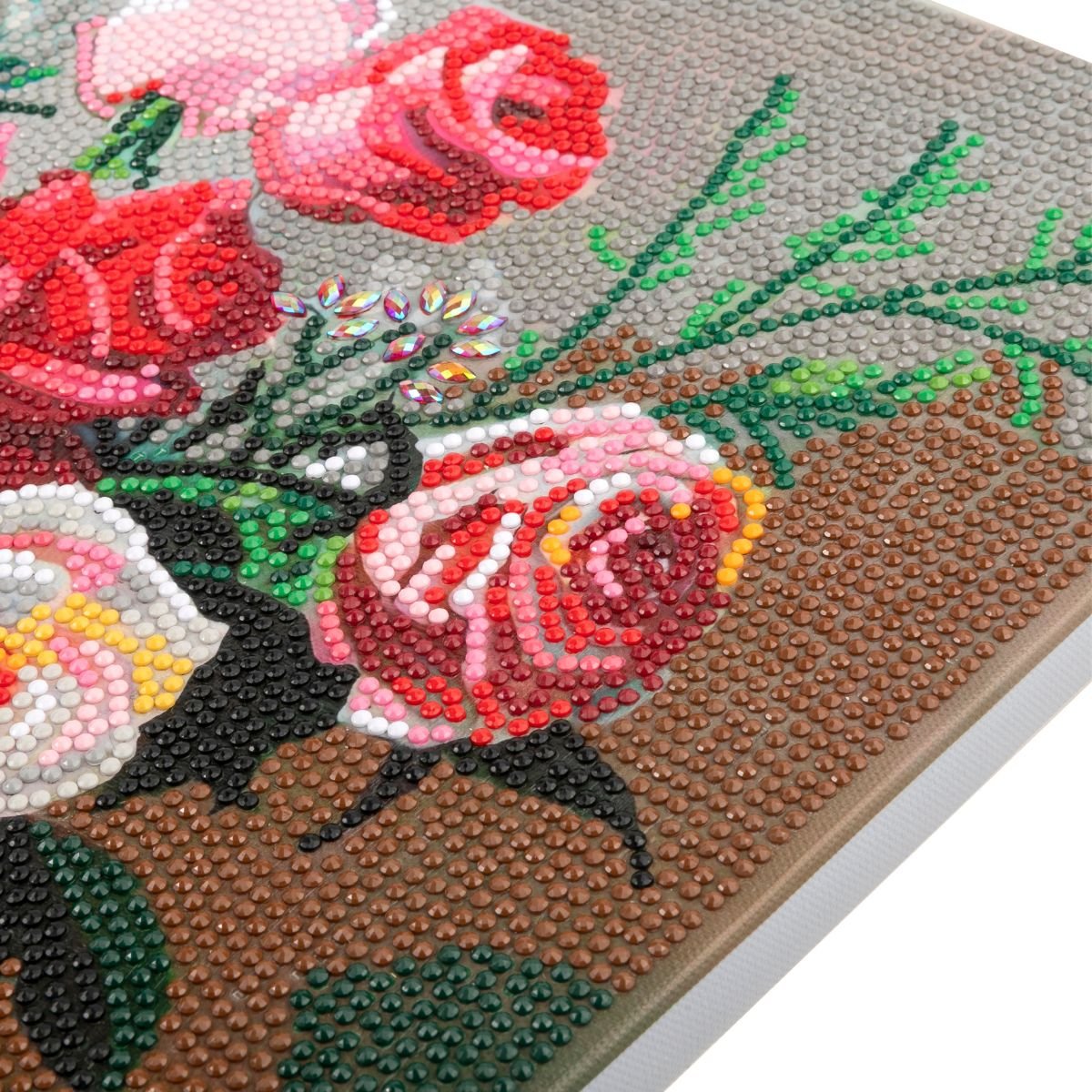 Vintage roses crystal art canvas 40x50 close-up 2
