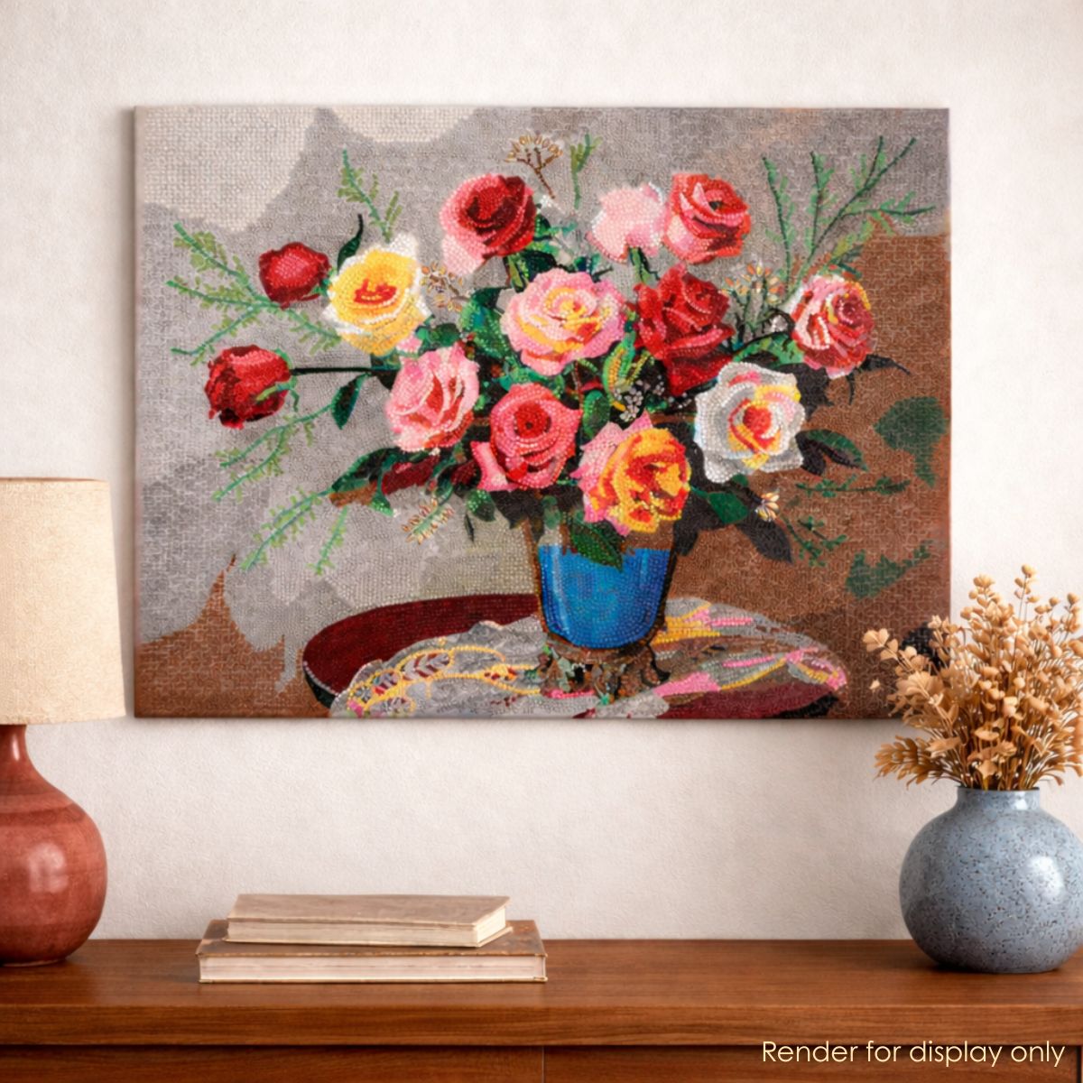 Vintage roses crystal art canvas 40x50 lifestyle 2