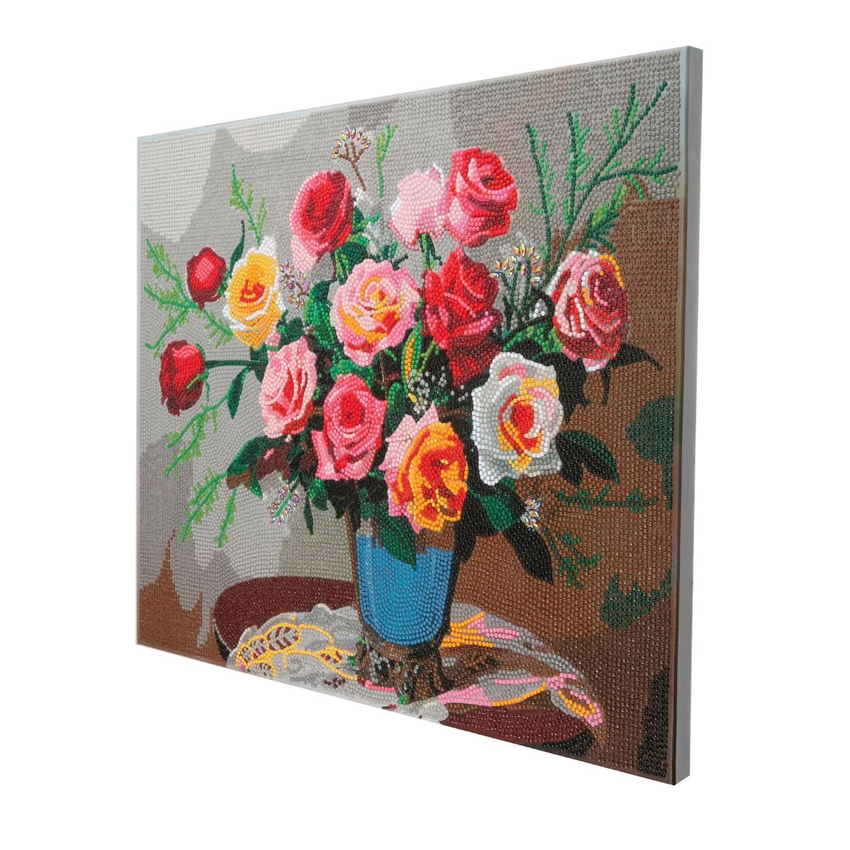 Vintage roses crystal art canvas 40x50 side