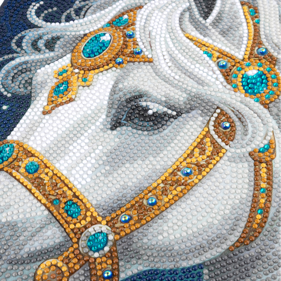 White Horse Crystal Art Canvas Kit 40x50cm