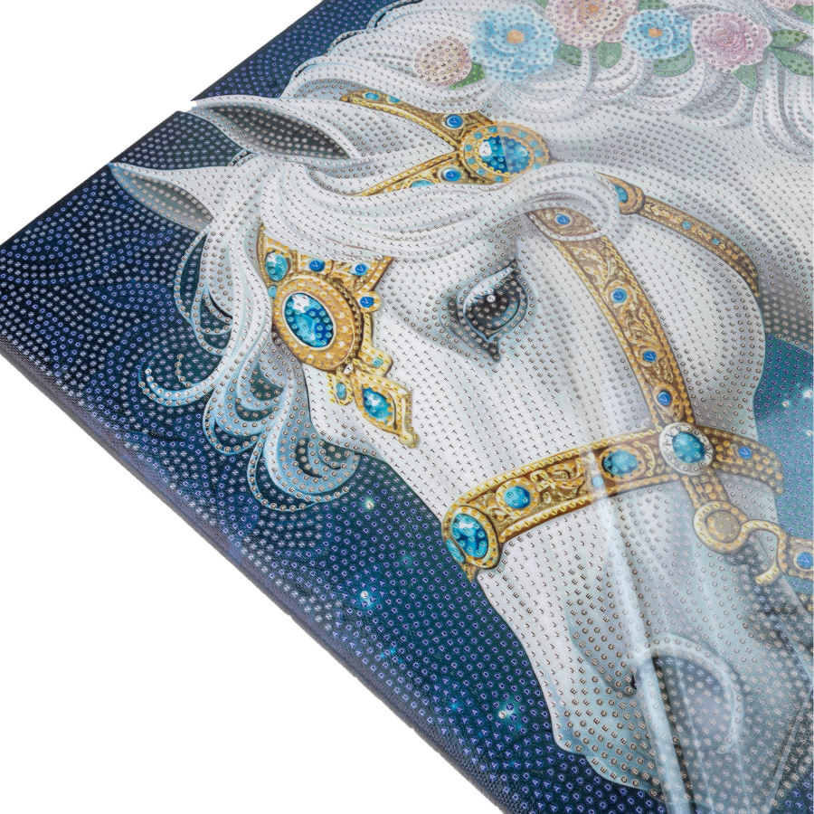 White Horse Crystal Art Canvas Kit 40x50cm