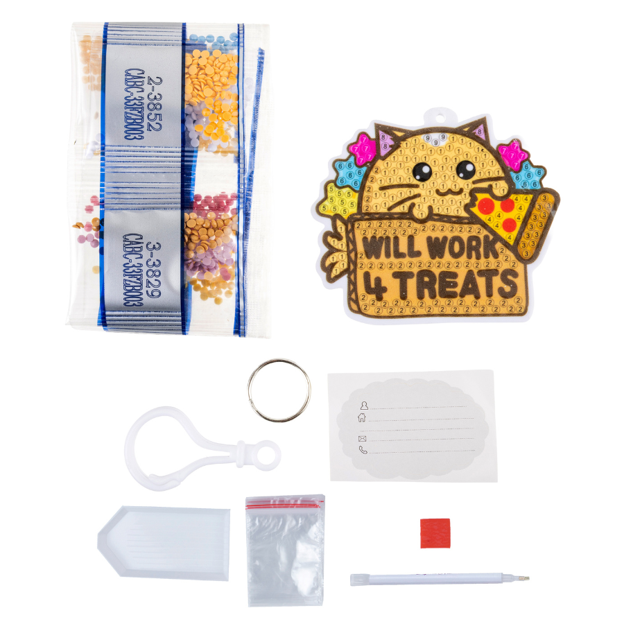 Will Work 4 Treats Crystal Art Bag Charm Kit Fuzzballs