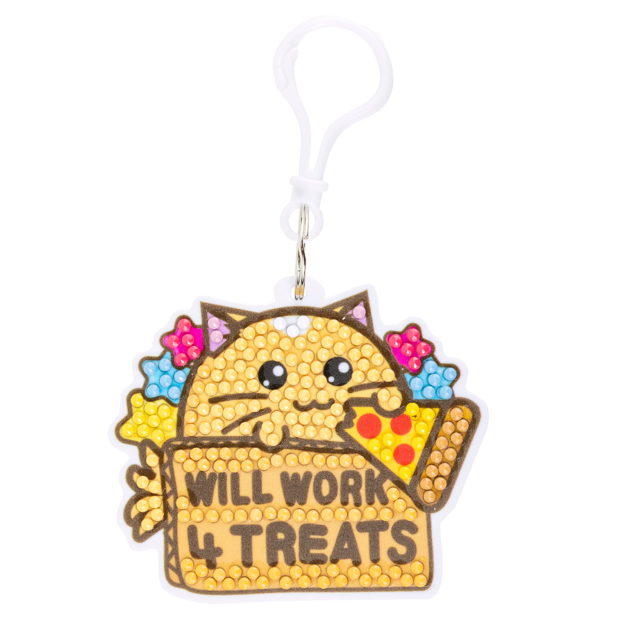Will Work 4 Treats Crystal Art Bag Charm Kit Fuzzballs