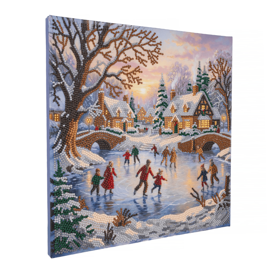 Winter Skate Crystal Art Canvas Kit 30x30cm