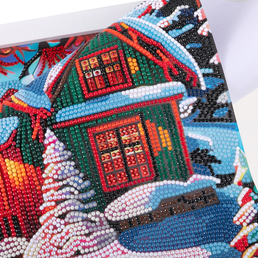 Winter Scroll Picture Example ‘Winter Sunset’ Crystal Art Scroll Kit 40x50cm – Craft Buddy Trade