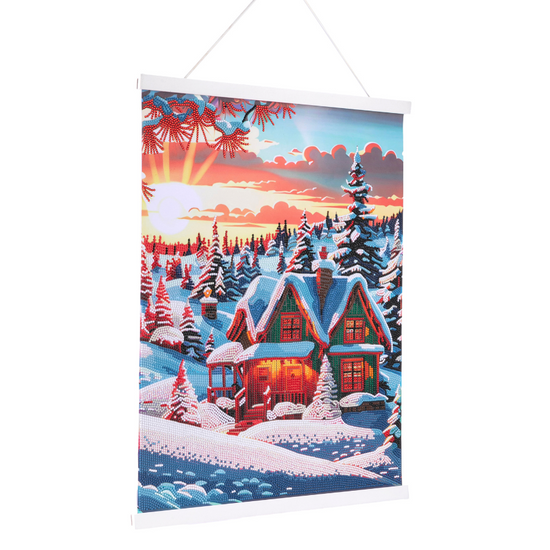 Winter Sunset Crystal Art Scroll Kit 40x50cm 5