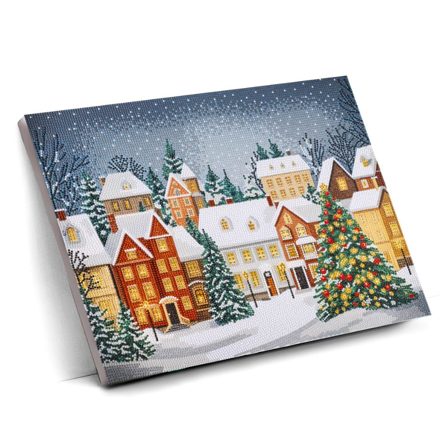 Winter Town Crystal Art Canvas Kit 40x50cm