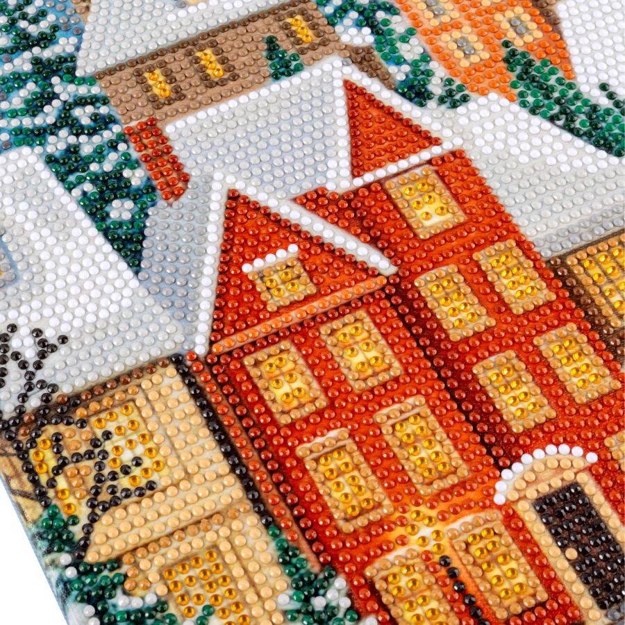 Winter Town Crystal Art Canvas Kit 40x50cm